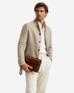 Dark Brown Matte Crocodile Leather Clutch