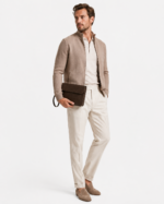 Dark Brown Nubuck Crocodile Leather Clutch